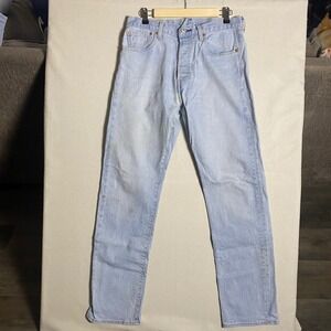 Levis Premium 501 93 Straight Leg Light Wash Denim Jeans Mens 32x34‎